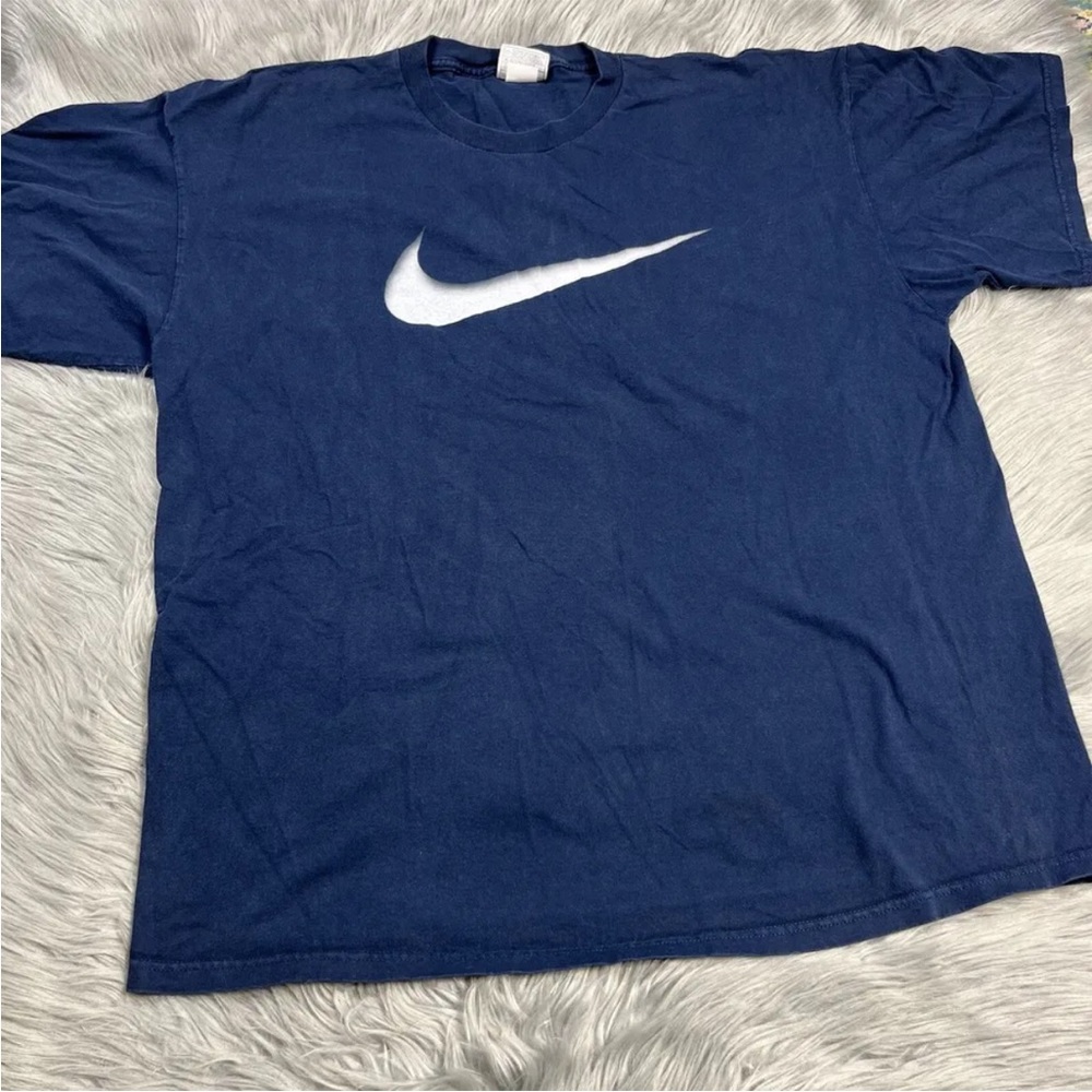 Vintage Nike Made Mexico Navy Blue White Logo T Shirt